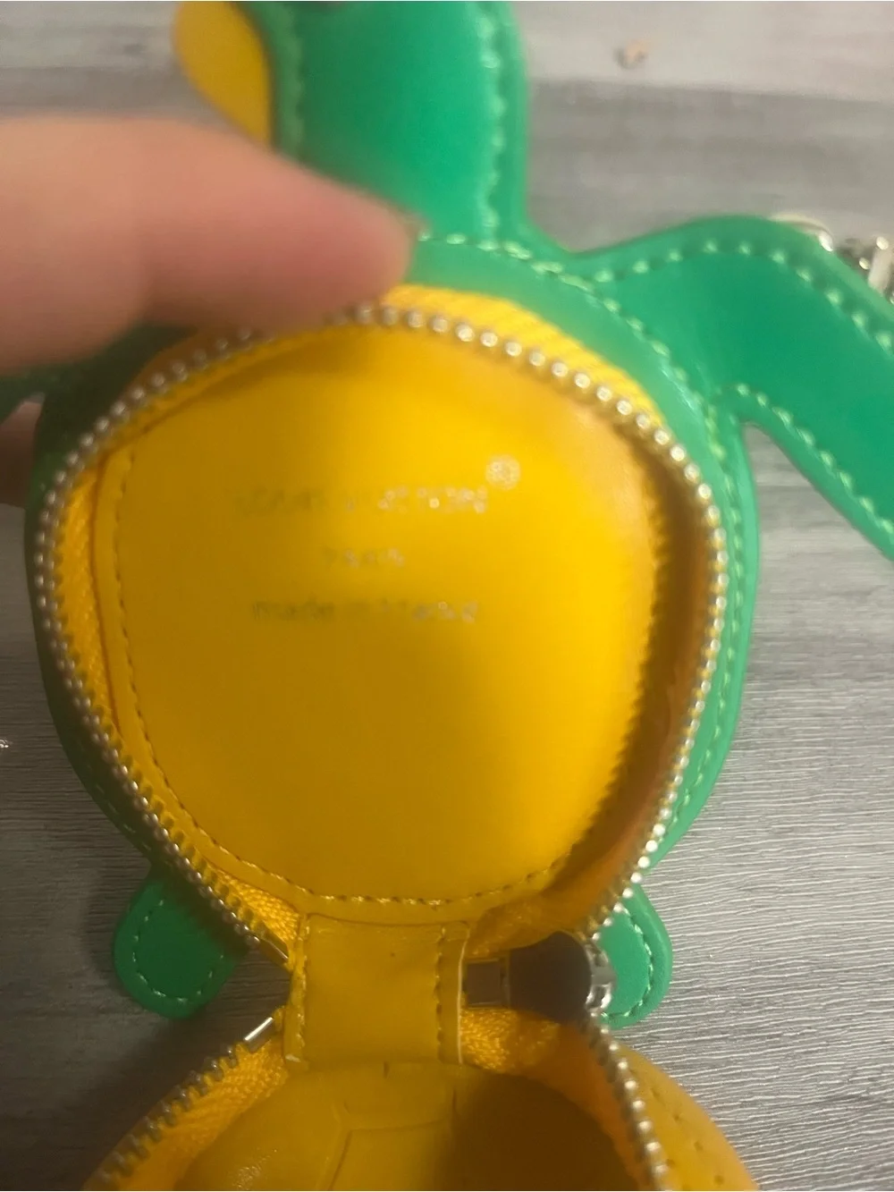 Green & Yellow Turtle Monogram Keychain Pouch